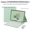 Сумісний чохол-клавіатура Bluetooth зі слотом для стилуса для Samsung Galaxy Tab S7/S8/S9 FE та S10 Lite, Дизайн з круглими кнопками, М'який TPU корпус.