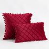 Cute Pom-poms Throw Pillow Covers 30x50cm 45x45cm Luxury Textured Square Cushion Case for Sofa Bedroom Pillowcase Christmas Gift