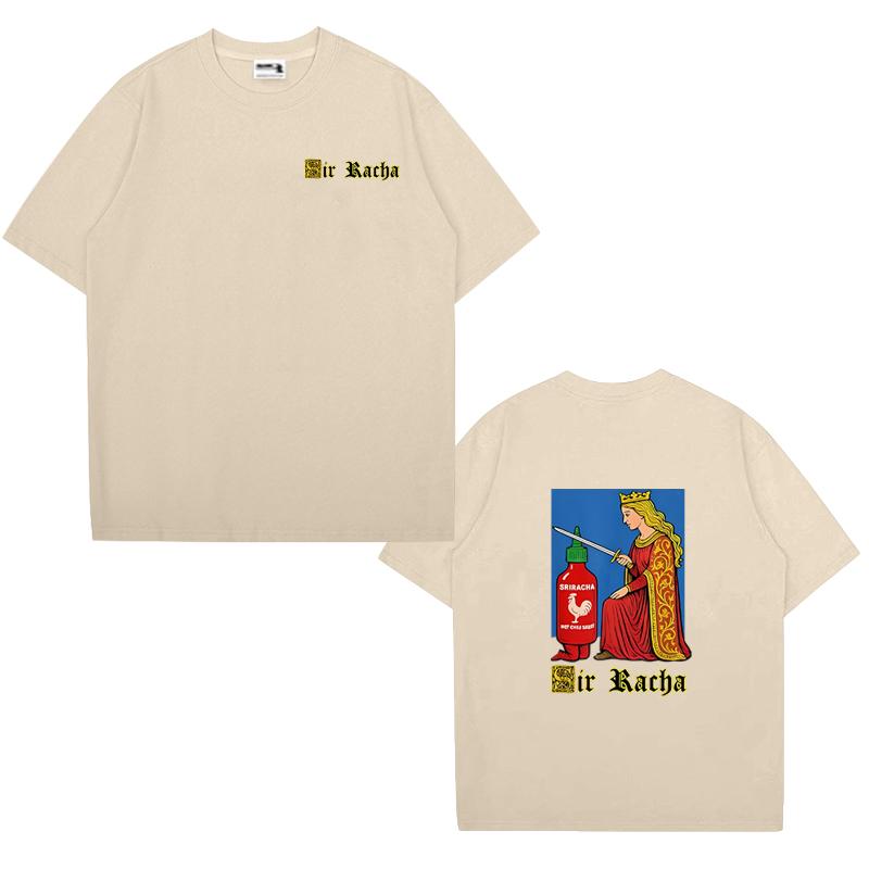 Lustige Sir Racha Chili-Sauce Grafiken Kurzarm T-Shirts Herren Damen Mode Vintage Oversized T-Shirt Übergröße Tops Unisex 2XL