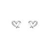 Frosty Feng Taoxin Anti-allergic Women's Simple Heart-shaped Earrings