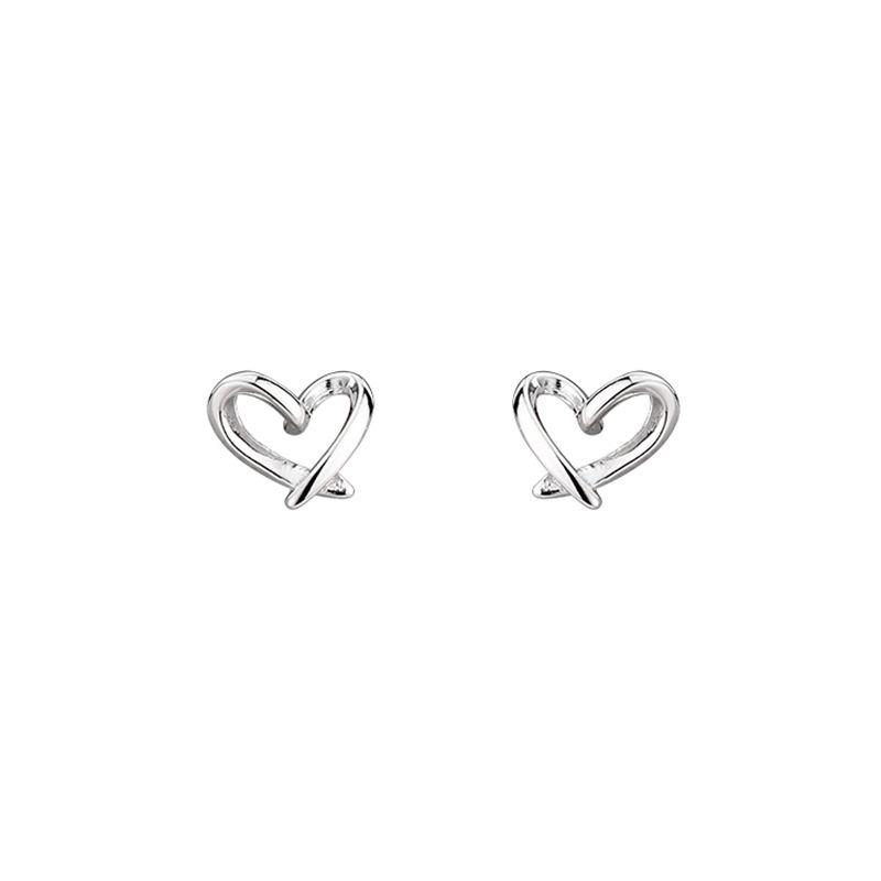 Frosty Feng Taoxin Anti-allergic Women's Simple Heart-shaped Earrings