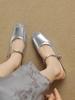 Wear silver French one-pedal single shoes 2025 new inner height-increasing cool slippers women's summer bag head half slippers tide