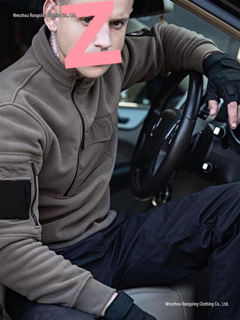 Pánský outdoorový pulovr z fleecu odolný proti chladu: Podzimní/Zimní Teplá Mikina na Zip