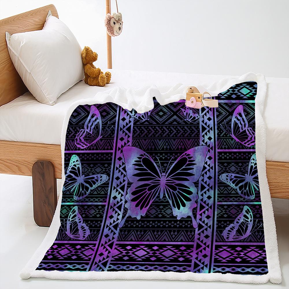 Blanket Butterfly Animal Flower Blanket Lamb Fleece Crystal Fleece Blanket Blanket Universal