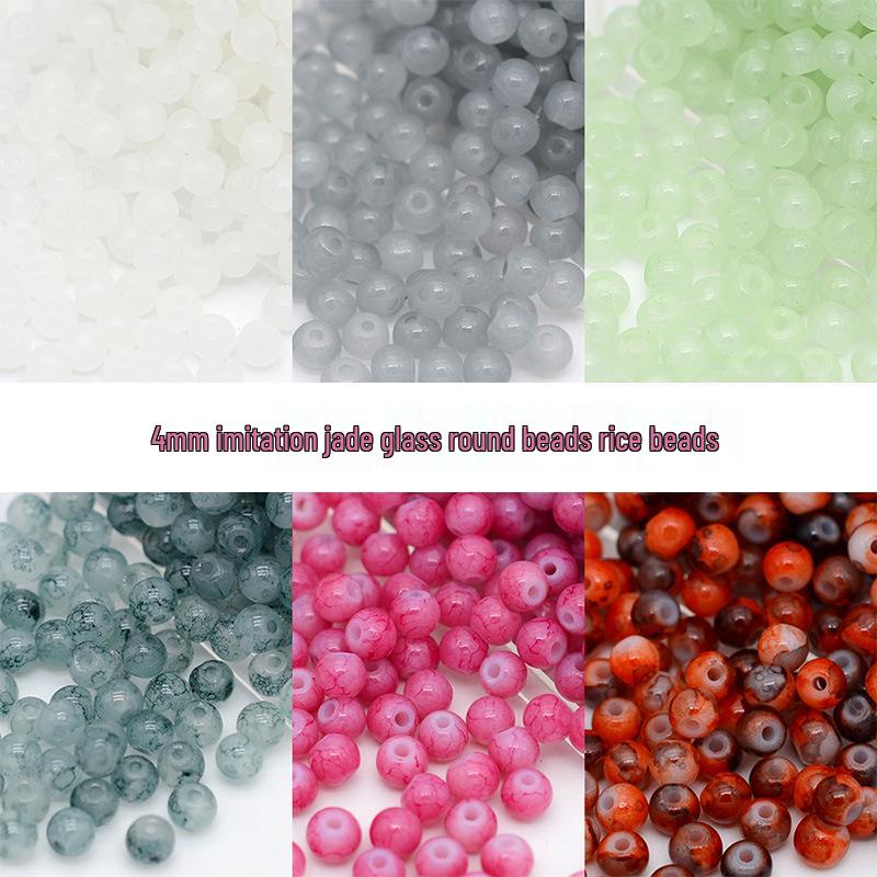 4mm Imitation Jade Glass Seed Beads for Jewelry Crafting – Solid Color Round Beads for Bracelets and Necklaces