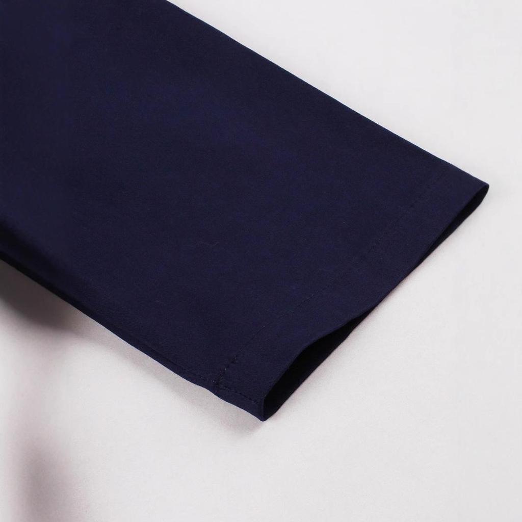 Europäisches & Amerikanisches Damen Retro Mid-Sleeve Umlegekragen Einfarbiges Kleid mit Taschen