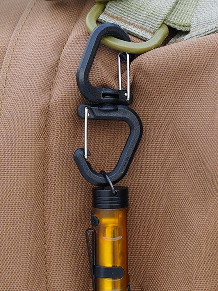 Camping Double Hooks Outdoor Hook Clip Multi-Use Outdoor S Chain Hooks Portable Backpack Locking Hooks With 360 Degree Swivel