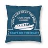 Narrowboat Stays On The Boat Square Pillowcase Polyester Linen Velvet Pattern Zip Decor Pillow Case Room Cushion Case