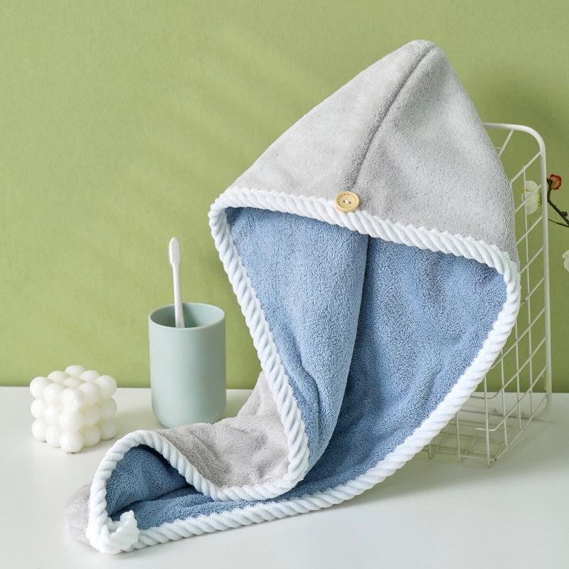 Women's Quick-Dry Coral Fleece Hair Towel and Bath Cap
