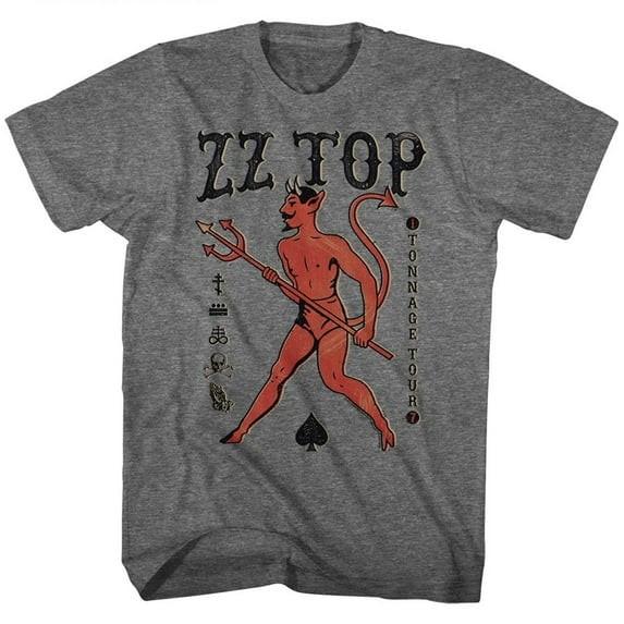 ZZ Top Tonnage Tour Graphite Heather Unisex T-Shirt Heavy Cotton All Size XXL