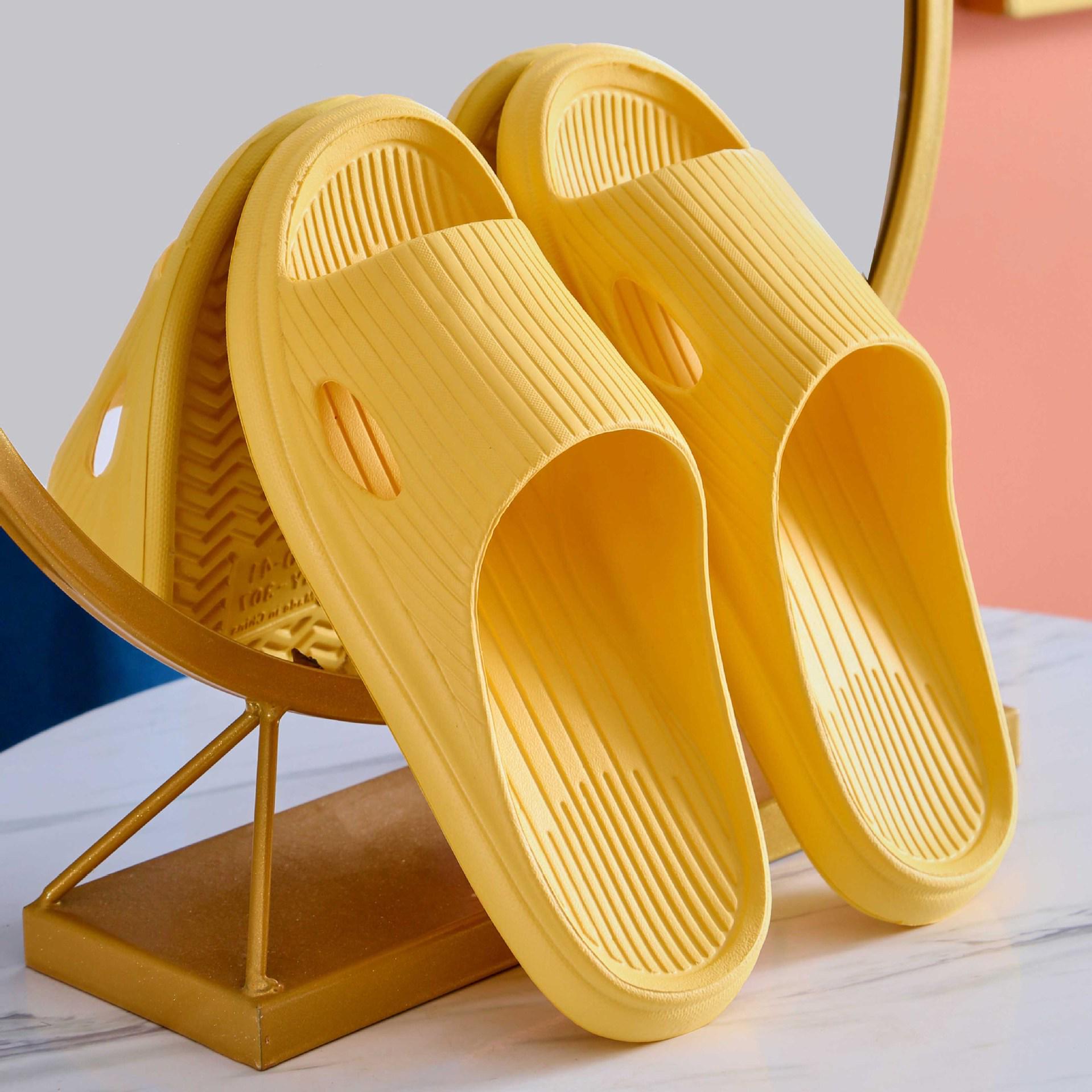 Летние домашние нескользящие тапочки и сандалии для мужчин и женщин 4041 жёлтый 646₽