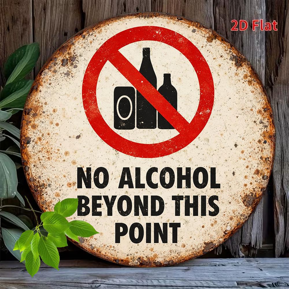 Kein Alkohol jenseits dieses Punktes Blechschild Vintage Langlebige Metallplakette Wanddekoration Zuhause Büro Bar Man Cave Wandkunst