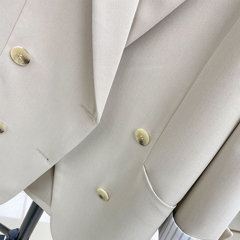 Tweed geruite blazer met dubbele rij knopen