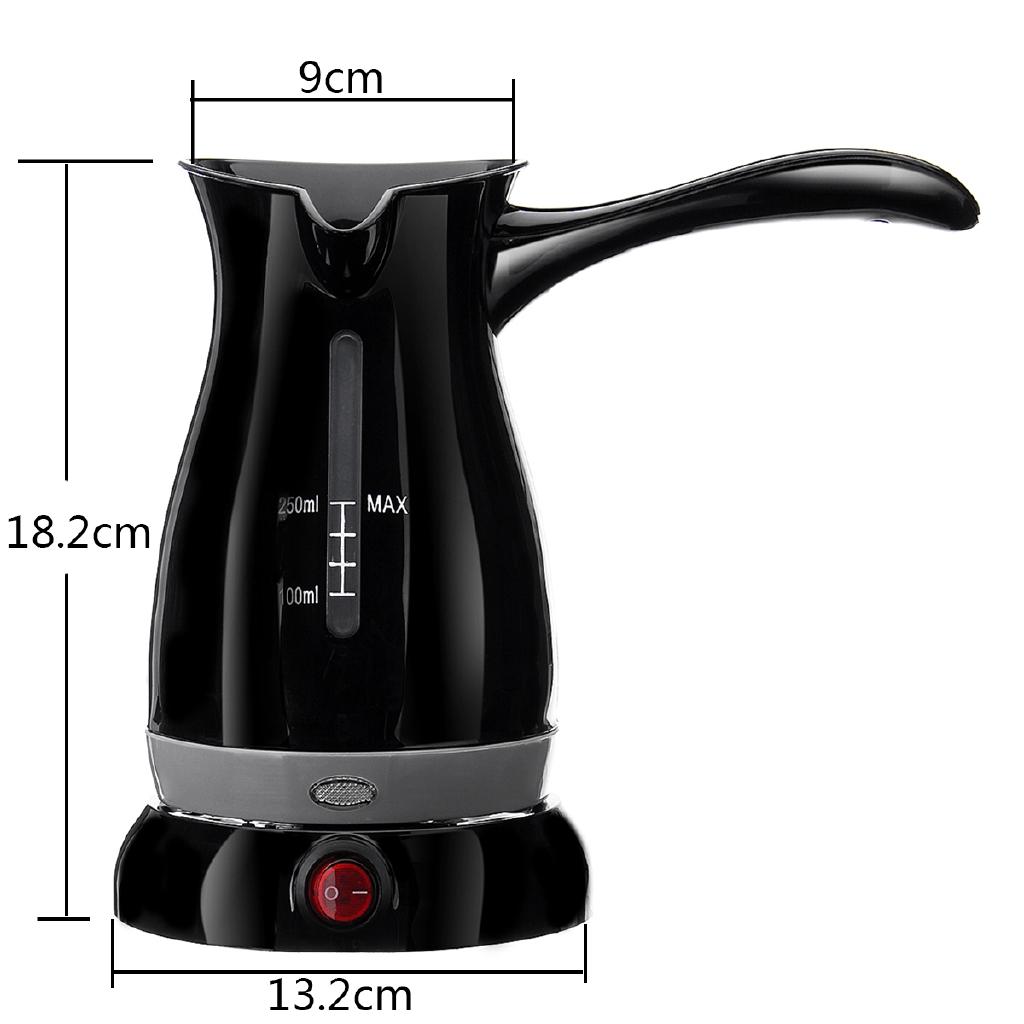 Portable Electric Coffee Pots Stainless Steel Tea Home Office Coffee Maker Percolator Filter 3 Cups Pot Kitchen 250ml