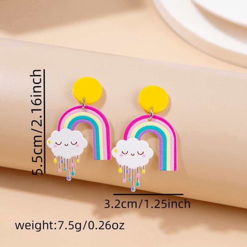 White Autumn and Winter Gentle Snowman Snowflake Asymmetric Christmas Tree Earrings Design