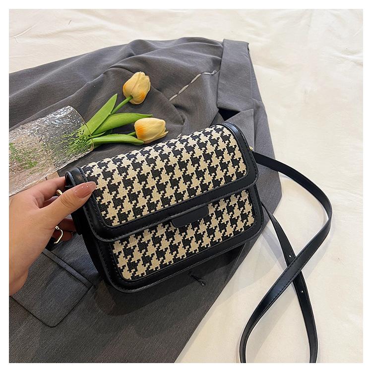 Summer Fashion Small Bag Women 2025 New Trendy Portable Small Square Bag Popular Thousand Bird Grid Shoulder Messenger Bag