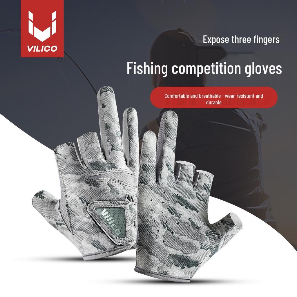 Summer Thin Breathable Three-Finger Fishing Gloves - Anti-slip, Professional Lure Design