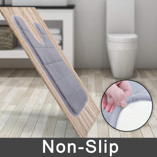 2 st/set Coral Fleece badmatta U-formad toalettmatta Halkfri Snabbtorkande vattenabsorberande badrumsgolvmatta