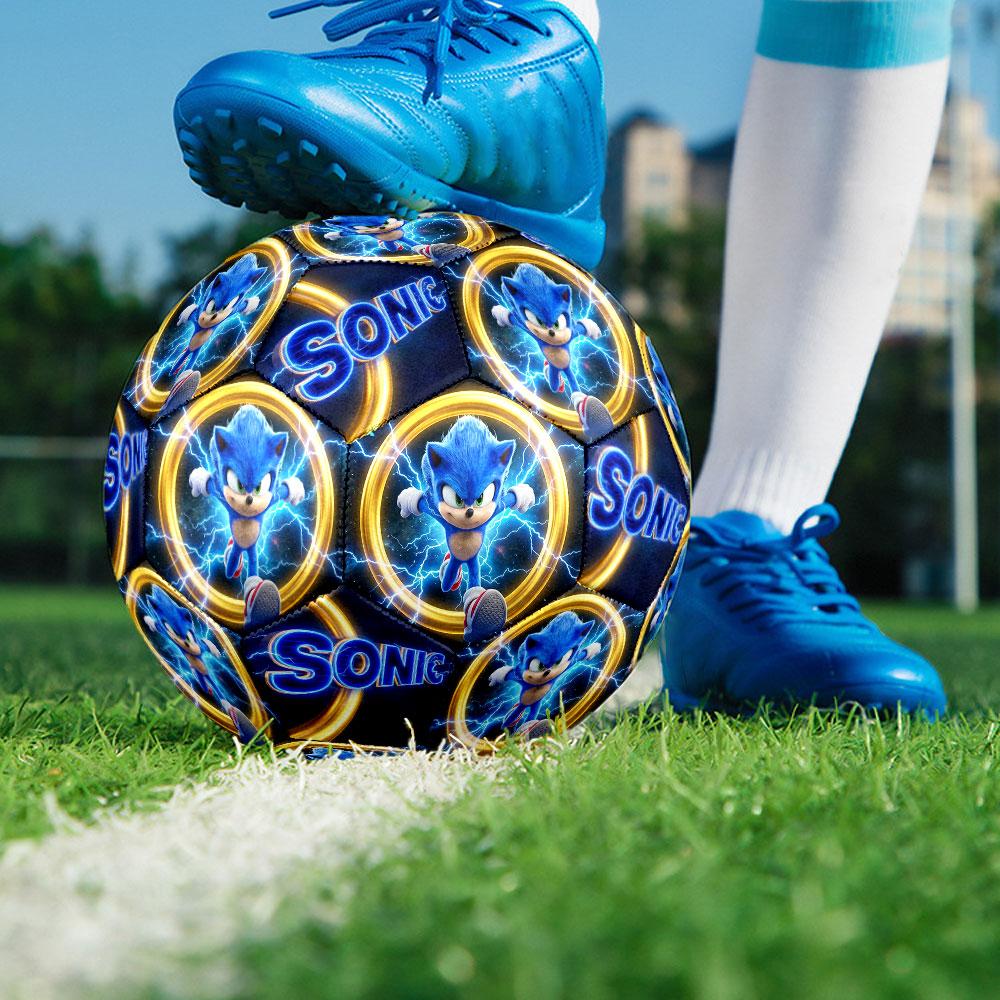 1pc Sonic the Hedgehog Soccer Ball Size 5 Indoor Soccer Ball Fashion Colorful Backyard Game - Great For Sports Fans Gift HE42