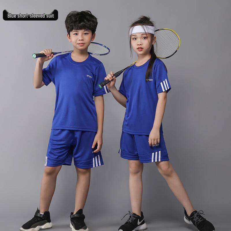 WEZHO Dziecięcy Sportowy Zestaw z Krótkim Rękawem do Badmintona i Tenisa