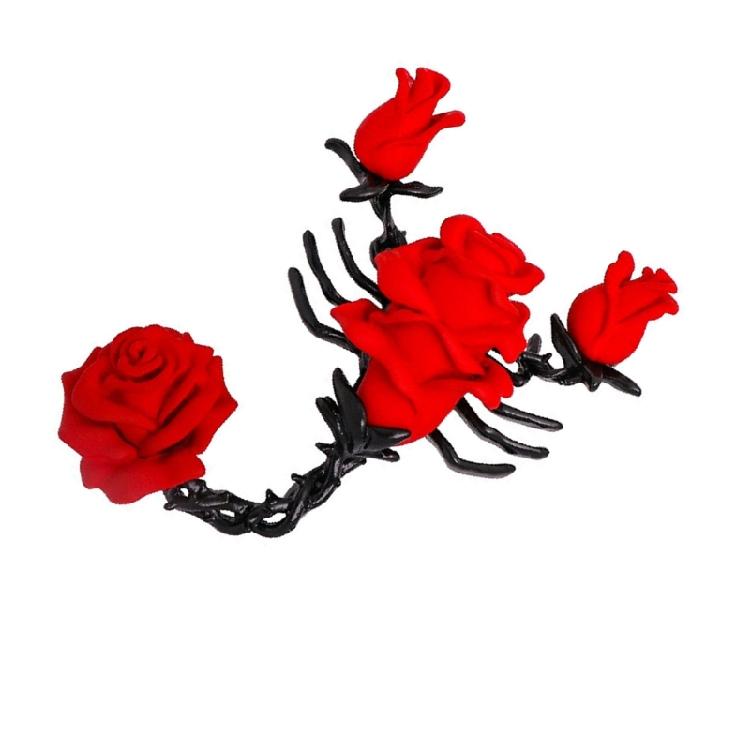 Mysterious Scorpion And Rose Alloy Brooch Handcrafted Drip Oil Technique Gothic Collar Pin Jewelry Gift