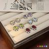 Natural Color Treasure Crystal Stone Topaz Earrings S925 Sterling Silver Non-fading Stud Earrings Women's Garnet Olivine Elegant Women's Jewelry