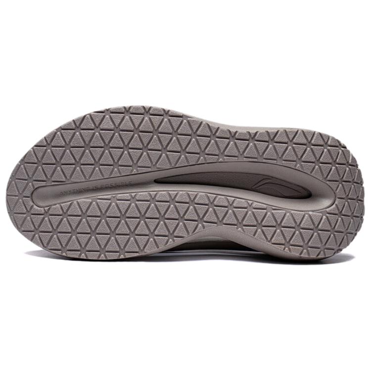 Li Ning Yun You Slay Slip Resistant Odor Resistant Abrasion Resistant Slide Slippers Unisex Cashmere Gray AZSV021-4