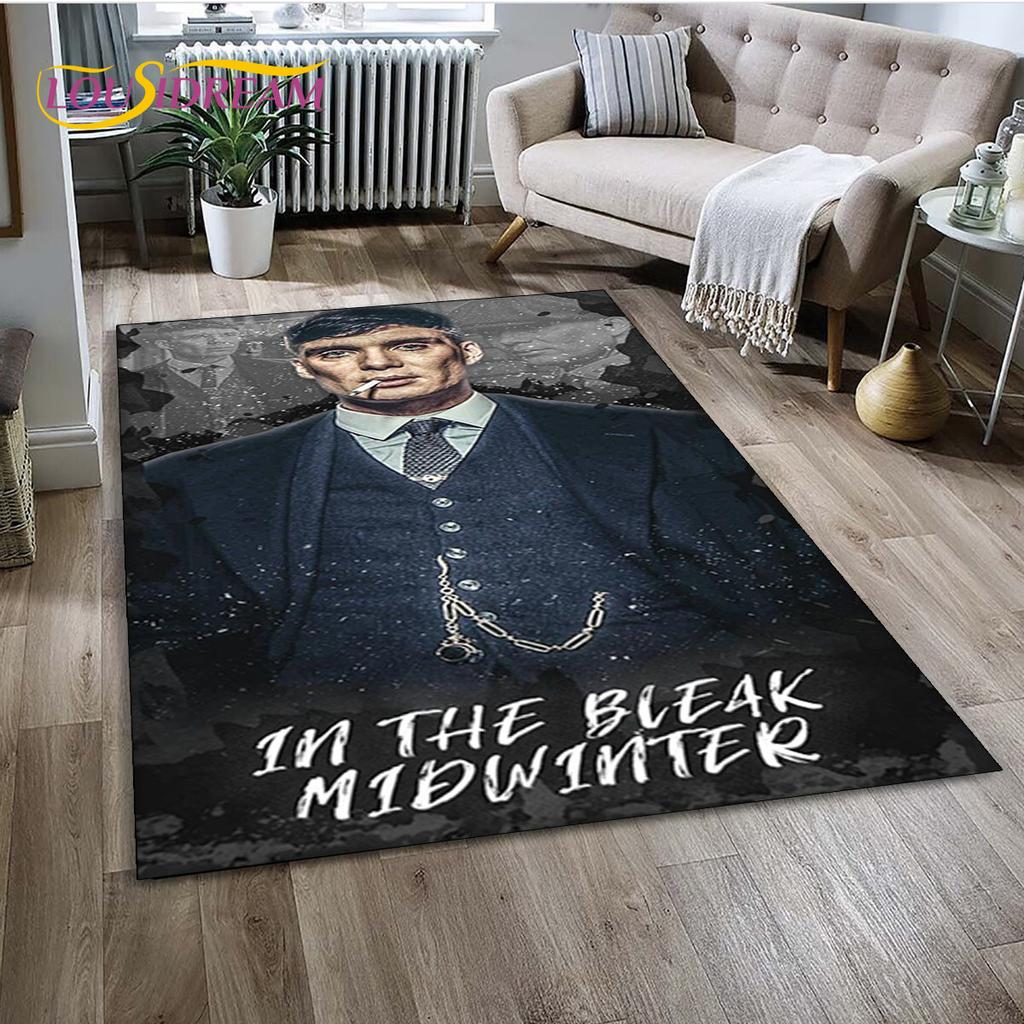 P-Peaky Blinders Tommy Shelby Area Rug,Carpet Rug for Home Living Room Children's Bedroom Sofa Doormat Decor,Non-slip Floor Mat