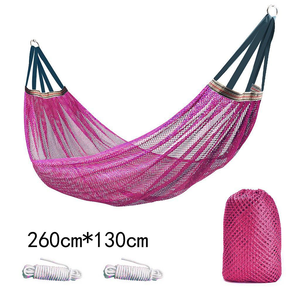 Ice Silk Mesh Portable Lightweight Outdoor Swing Hammock with Ropes Storage Bag for Camping Beach Dorm Backyard Garden