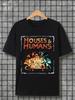 Unisexs Houses And Huunisexs Tabletop Rpg Tshirt Black Short Sleeve Crew Neck With Fantasy Dragon Chessboard Design Suitable