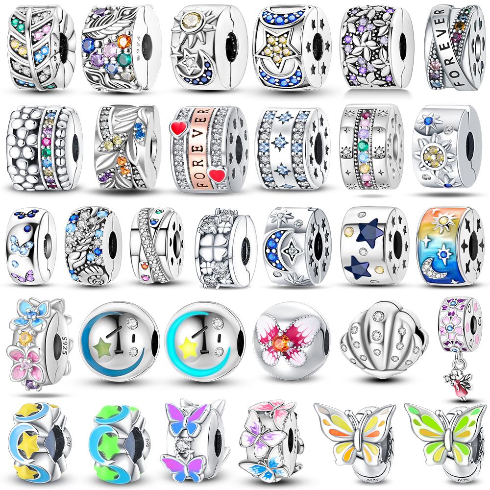 Charm Bead Charms copper Authentic Certified Blue Zircon Heart Bead Charms Jewellery Valentines Day Gift Diy Accessories Material