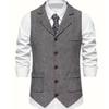 2024 Spring Retro European Men's Casual Lapel Chain Vest