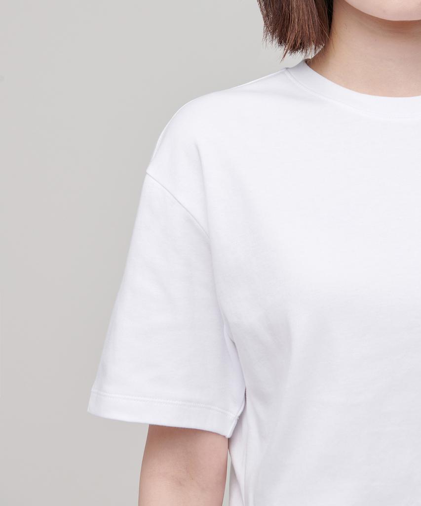 MUSINSA STANDARD WOMAN Women'S Relaxed Fit Crew Neck Crop T-Shirt [White]