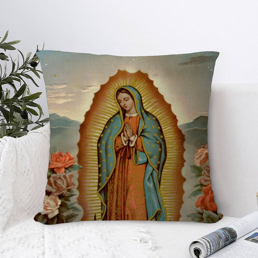 Virgin Mary Christian Pillowcase Toon Gift Cushion Cover Bedroom Home Sofa Chair Seat Decor Pillow Case