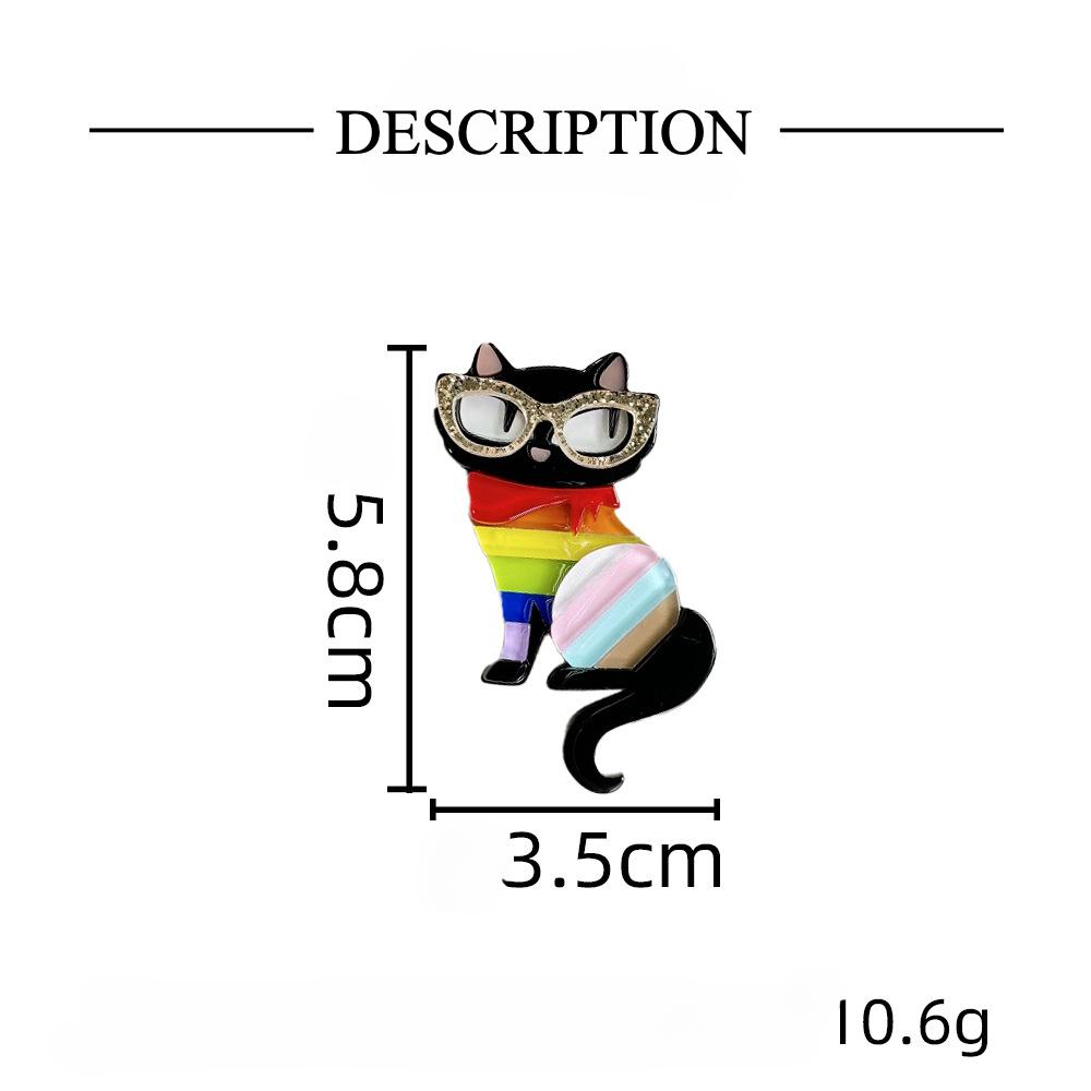 Cartoon Trendy Cool Eyes Small Black Cat Brooch Acrylic Fashion Personality New Trend Niche Accessories Animal Versatile