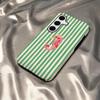Ozeanleben Thema Gestreifte Handyhülle Für Samsung S25 S24 S23 S22 S21 Plus Ultra A56 A36 A26 A16 Glänzend HD Harte PC-Hülle