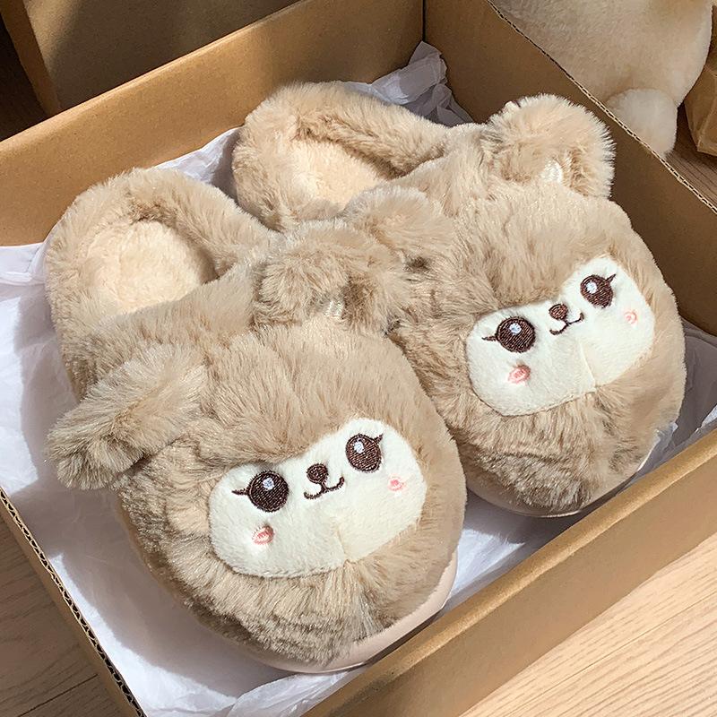 Cotton Slippers Autumn and Winter Indoor Home 2025 New Couple Cute Warm Fluffy Slippers