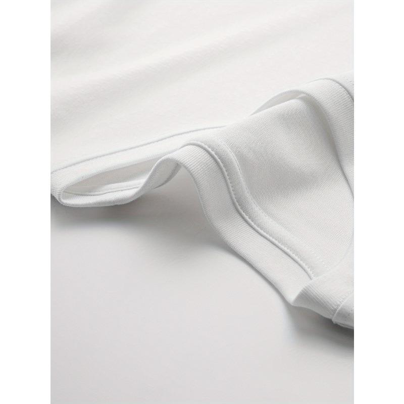 Dámské neformální bílé tričko s potiskem písmen, směs polyesteru, kulatý výstřih, lze prát v pračce, evropská velikost