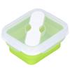 Silicone Insulation Box Portable Lunch Box with Integrated Fork Spoon for Office SchoolFruit Green