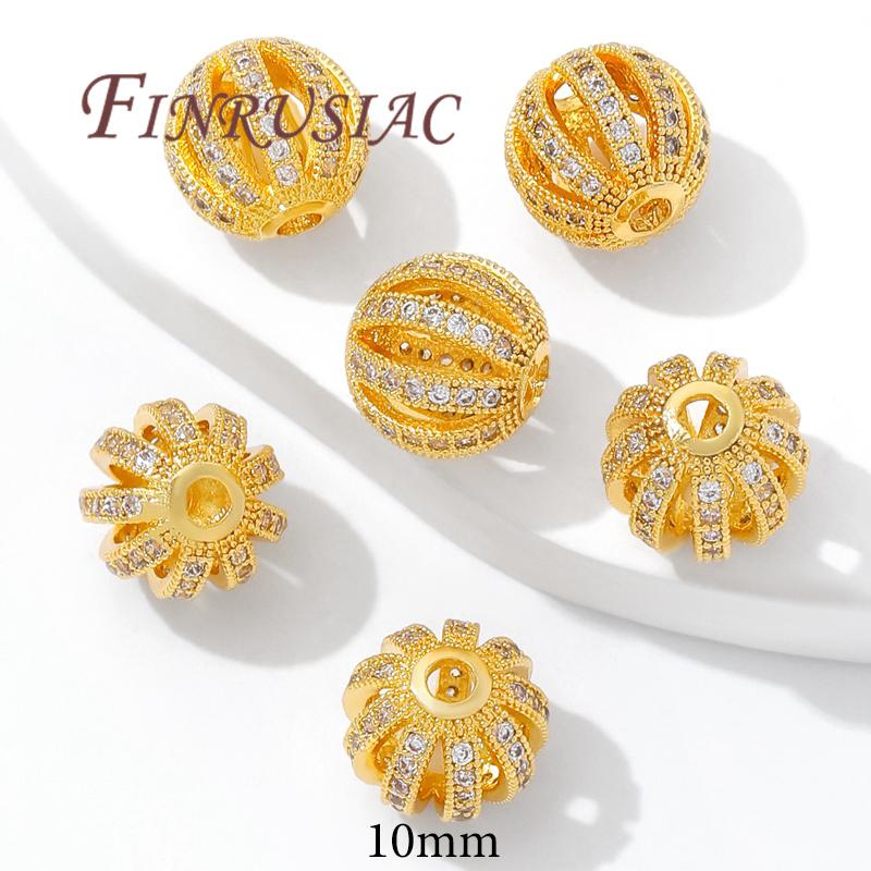 Separators For Beads 18K Gold Plated Brass Spacer Beads,Necklace Accessories,Bracelets Beads,DIY Jewelry Making Supplies