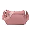Leichte Nylon-Crossbody-Tasche mit mehreren Reißverschlussfächern, verstellbarer breiter Riemen, lässige Umhängetasche für Damen für den täglichen Gebrauch