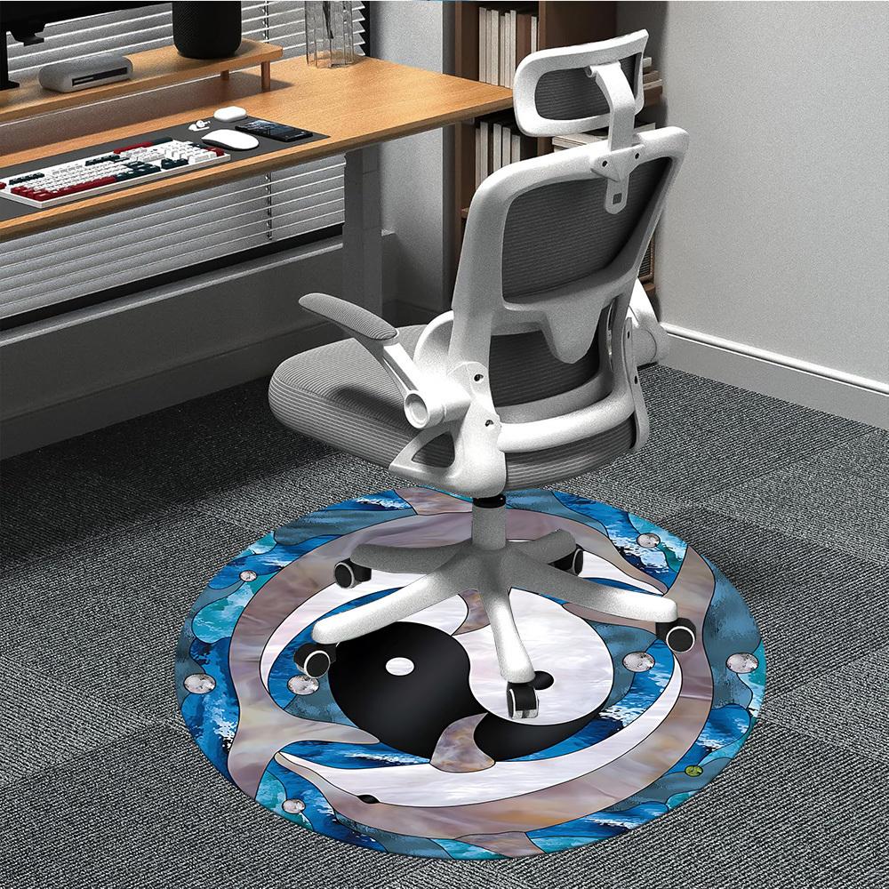 

1pc Yin Yang Fish Chair Carpet for Office, Non-slip, Soft and Durable Office Rug for Decoration, Perfect for Office yy251229162 80cm by 80cm