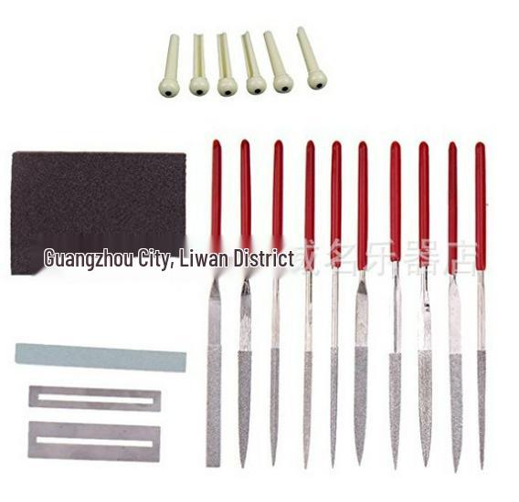 DIY Musical Instrument Kit: Sanding File, Sharpening Stone, Fret Polishing Shim, Fine Sponge Sanding Block, ABS String Pegs