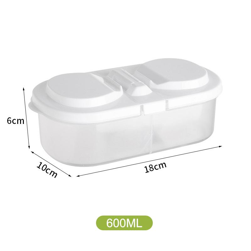 Double Compartment Covered Kitchen Food Grain Sealed Tank Multifunctional Kitchen Refrigerator Plastic Storage Fresh Box