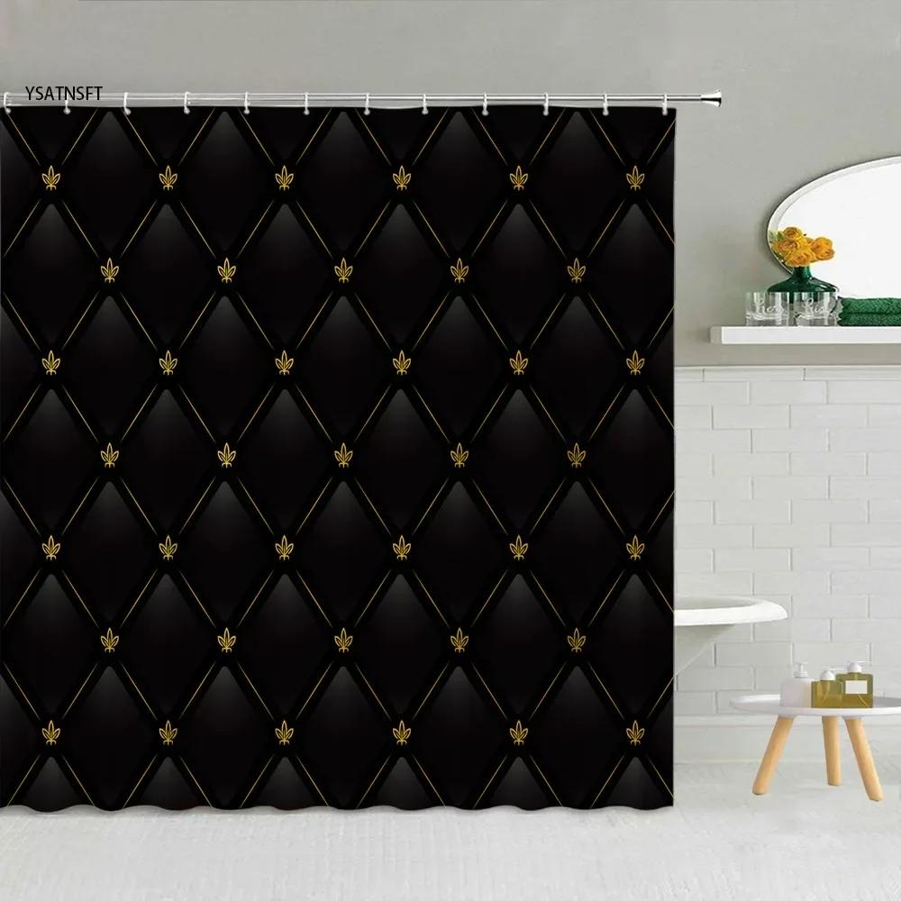 VIKAMA Simple Black and White Style Shower Curtain for Bathroom, Waterproof Partition Curtain for the Bathroom, Home Decoration