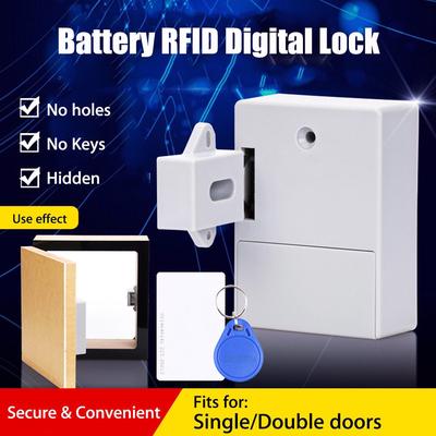 Baterie Snímač karty RFID IC Zásuvka skříně Inteligentní SmartLock DIY Neviditelný skrytý digitální zámek