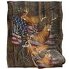 JQ Licensing Silky American Flag Deer Supersoft Blanket
