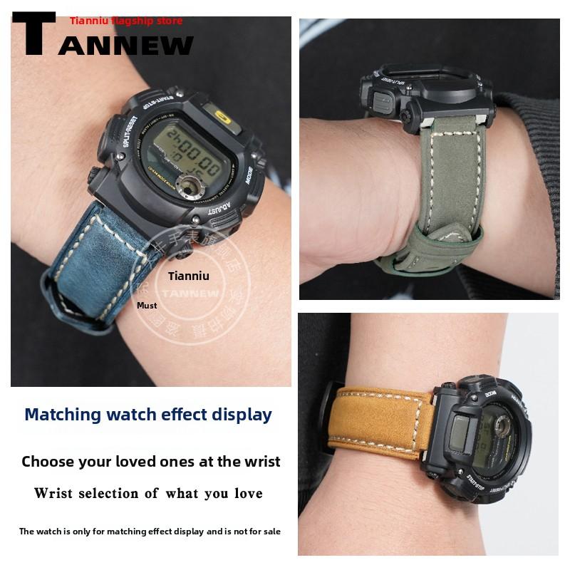 Matte Rindsleder Uhrenarmband für Casio Dw-9052 Dw-9050 9051 Dw-9000 DW5600 Elektronische Retro Herren Uhrenarmband Armbandband Zubehör