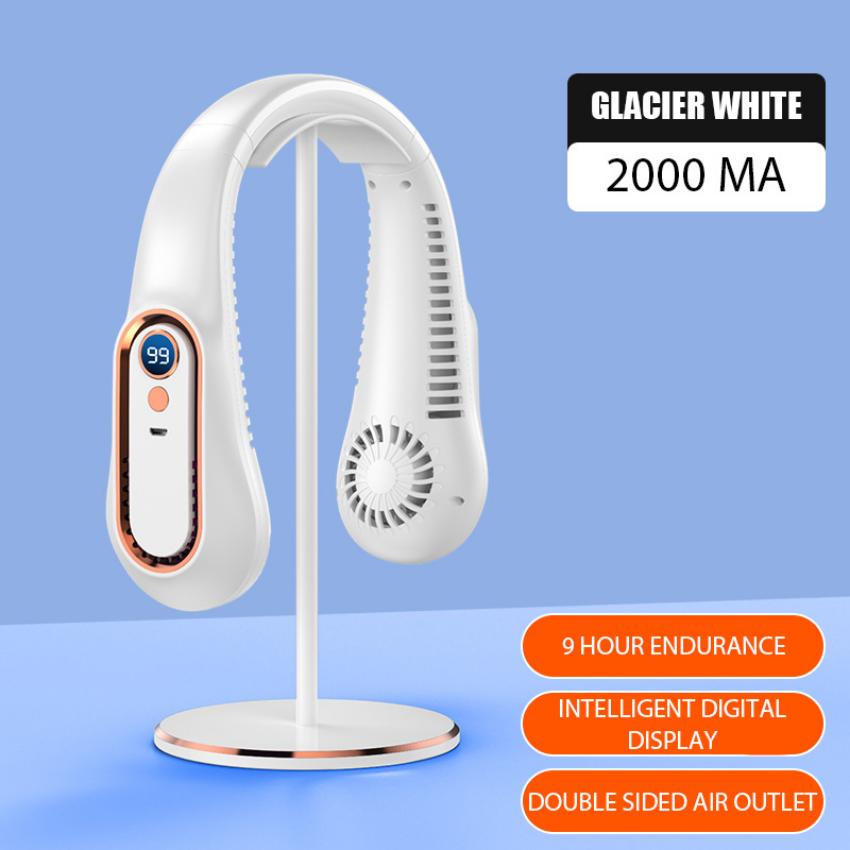 Hanging Neck Fan Digital Display Power Ventilador Bladeless Neckband Fan Portable Mini Air Cooler USB Rechargeable Electric Fans