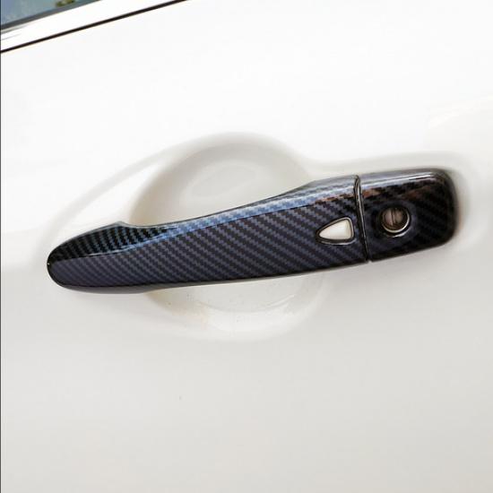 Carbon fiber look Side Door Handle Cover Trim For Nissan Kicks 2017-